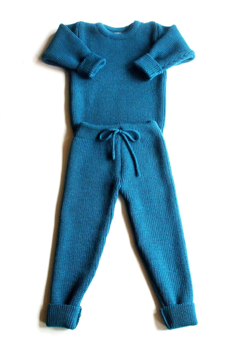 BabiesChildren/'sToddlers Virgin wool round neck sweater and pants setoutfittrousersleggingspulloverspring