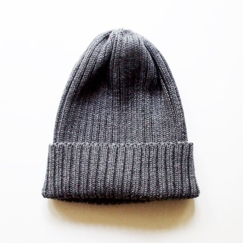 Women's Merino Wool Beanie Hat/rib Knit 