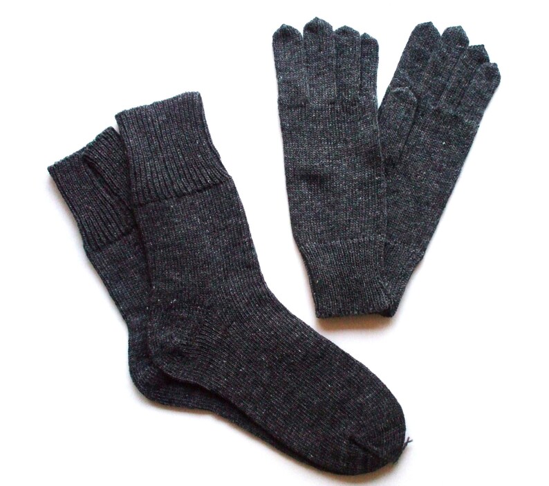 Men's Knitted Lambswool Socks and Gloves Set/winter Etsy