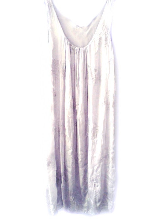 grey silk midi dress