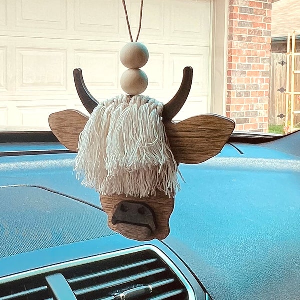 Cow Car Rear View Mirror Hanger Etsy