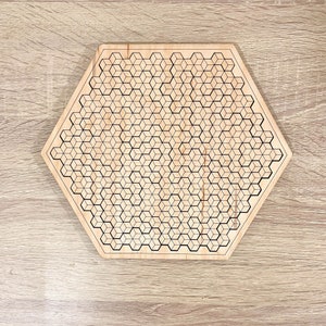 Wooden Fractual Puzzle, Brain Teaser Challenge, Gift for Puzzle Lover