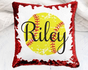 personalized softball pillows