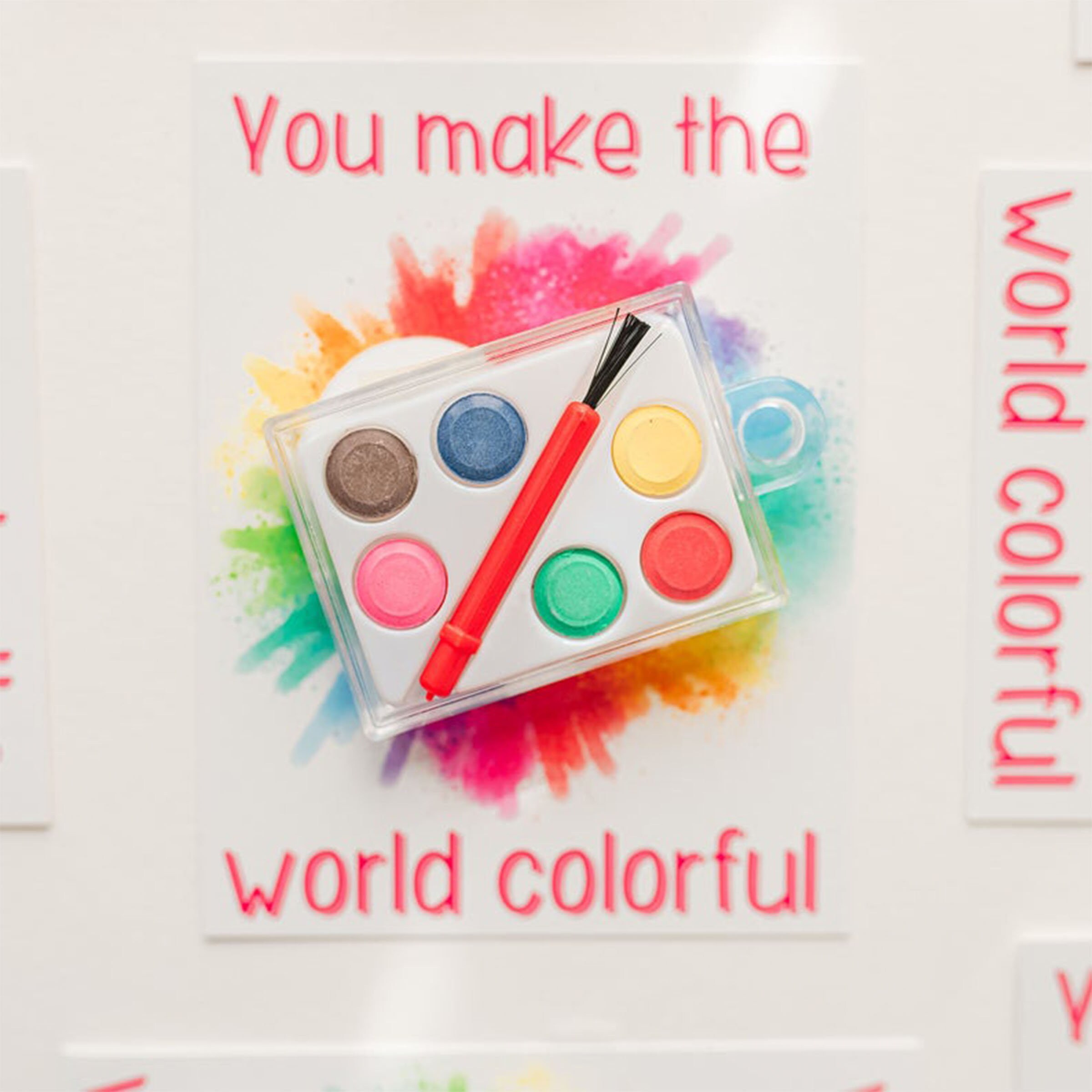 PRINTABLE Watercolor Valentine- Color My World Download - Etsy