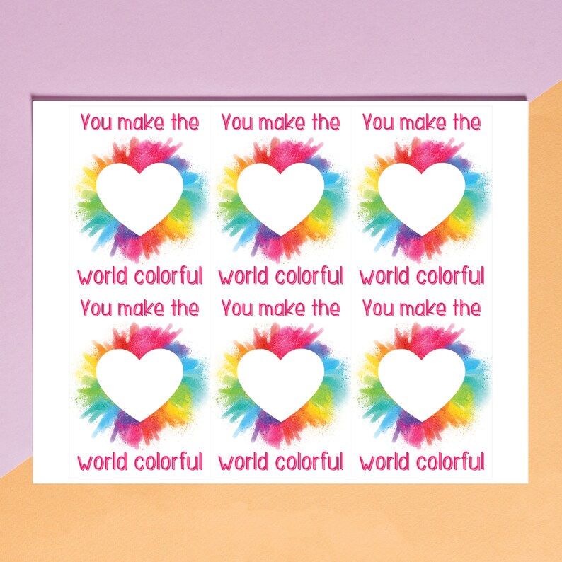 PRINTABLE Watercolor Valentine- Color My World Download - Etsy