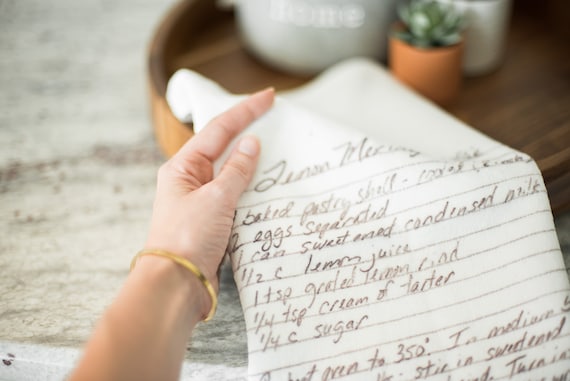 Custom Printed Kitchen Towel- Personalized Hand Towel- Handwritten Family  Recipe Keepsake for Her