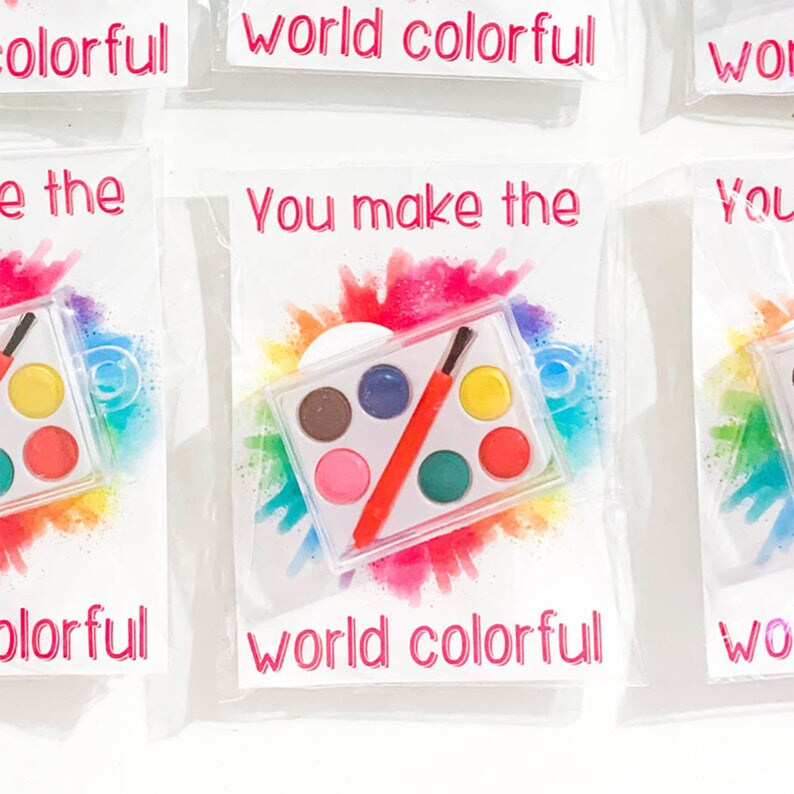 PRINTABLE Watercolor Valentine Color My World Download | Etsy