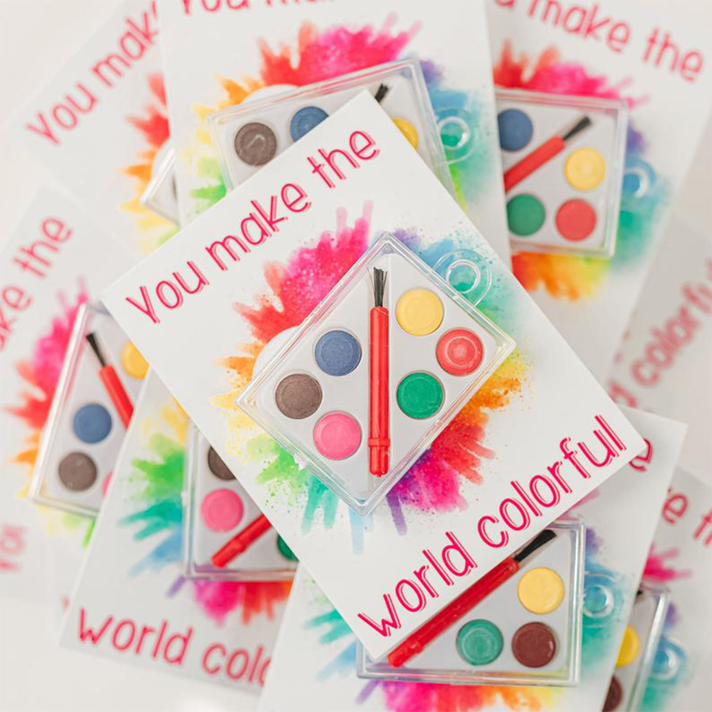 PRINTABLE Watercolor Valentine- Color My World Download - Etsy