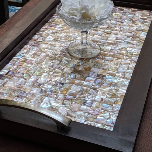 Serving Tray Ottoman Coffee Table Brown Wood Frame Serving Tray Ottoman Coffee Table, Ivory Coffee Table Tray