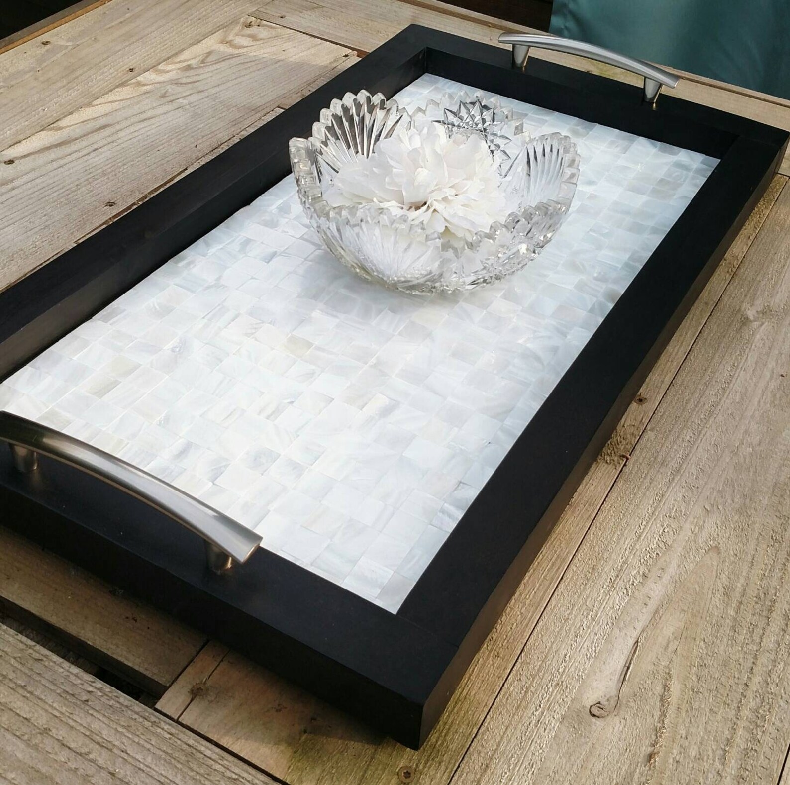 Serving Tray. Ottoman Tray. Coffee Table Centerpiece. Black Etsy