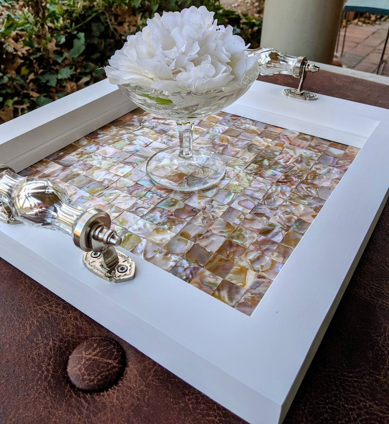 Serving Tray. Ottoman Tray. Table Centerpiece. White Wood. Etsy