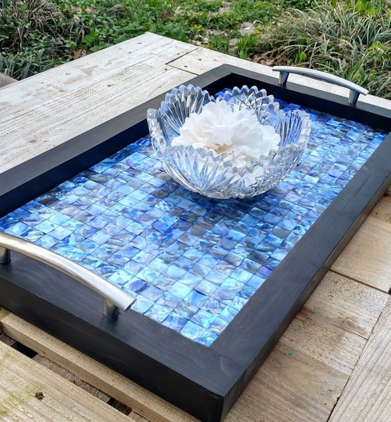 Blue ottoman tray deals