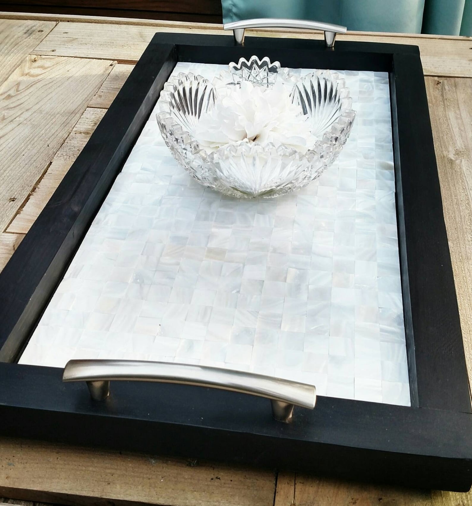 Serving Tray. Ottoman Tray. Coffee Table Centerpiece. Black Etsy