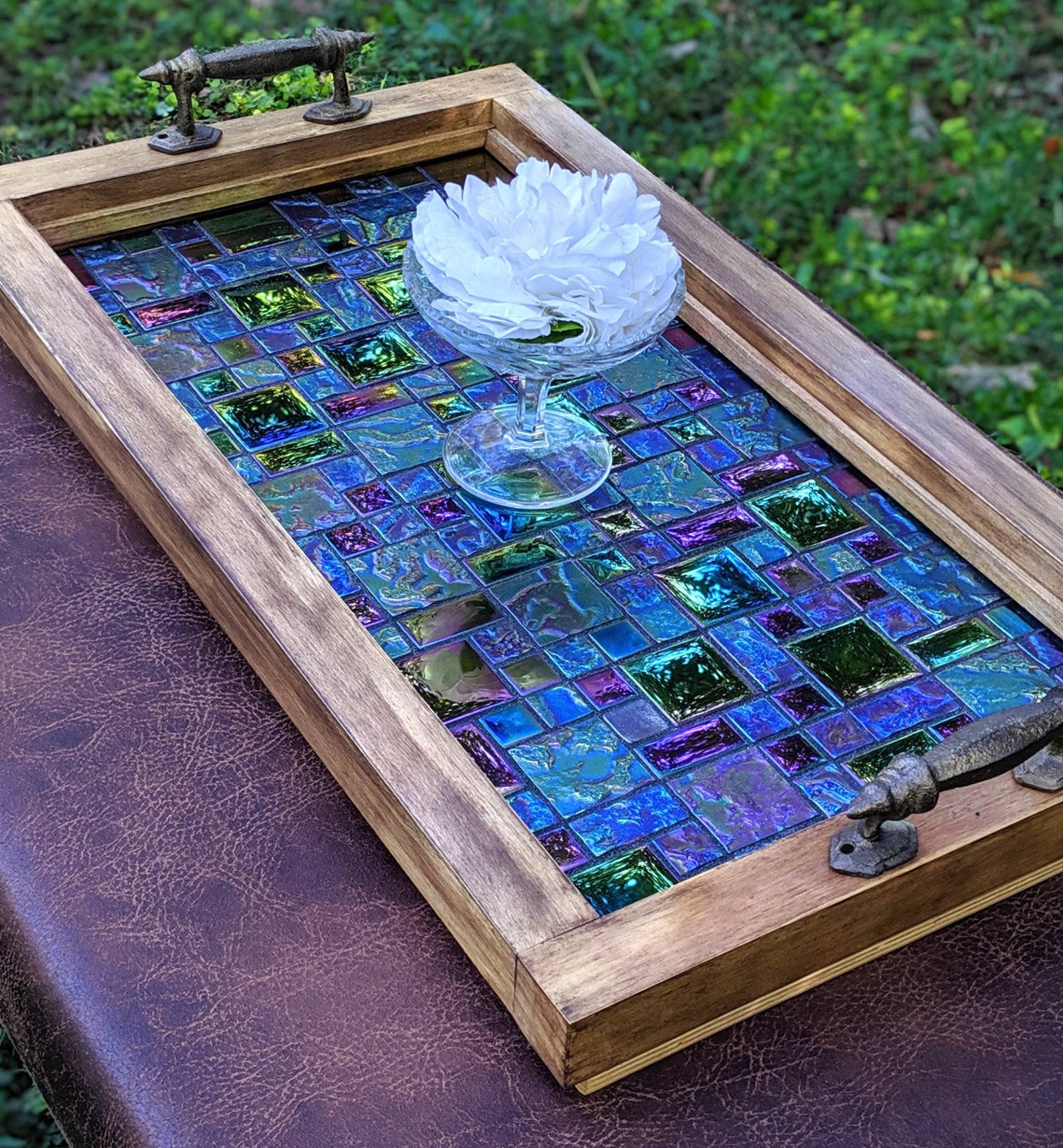 Serving Tray. Ottoman Tray. Table Centerpiece. Oak Brown Wood. Etsy