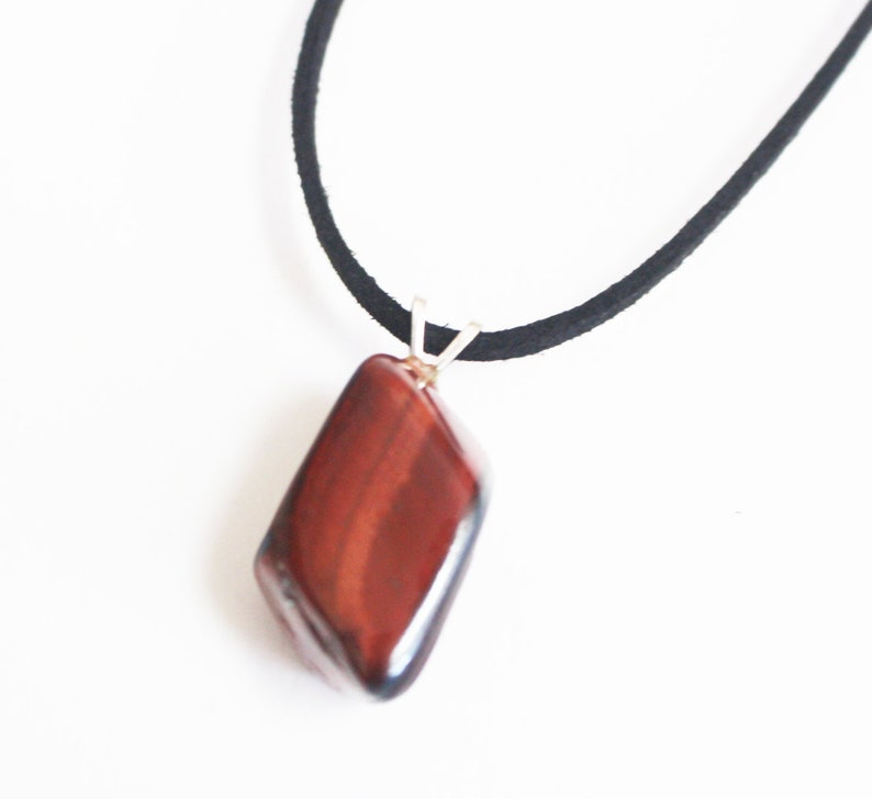 Red Tigers Eye Pendant Healing Stone Confidence Protection Gift For Him Jewellery Men Viking Mental Health