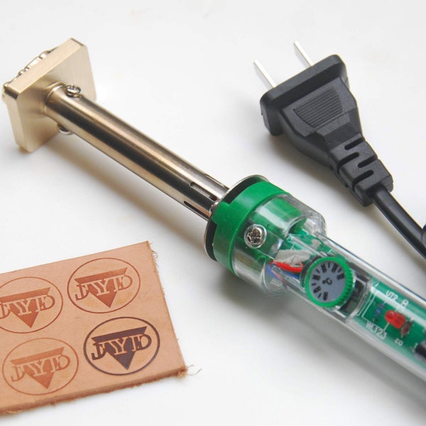 Marcador de hierro personalizado, control de temperatura, sello de cuero/madera
