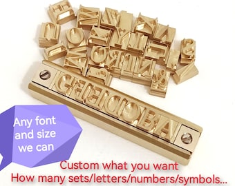 A  Custom order T slot alphabet set Interchange character stamp work on leather Any font and size work on pencel custom letters foil tools