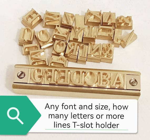 Custom Alphabet Leather Stamp Set, T-Slot Holder