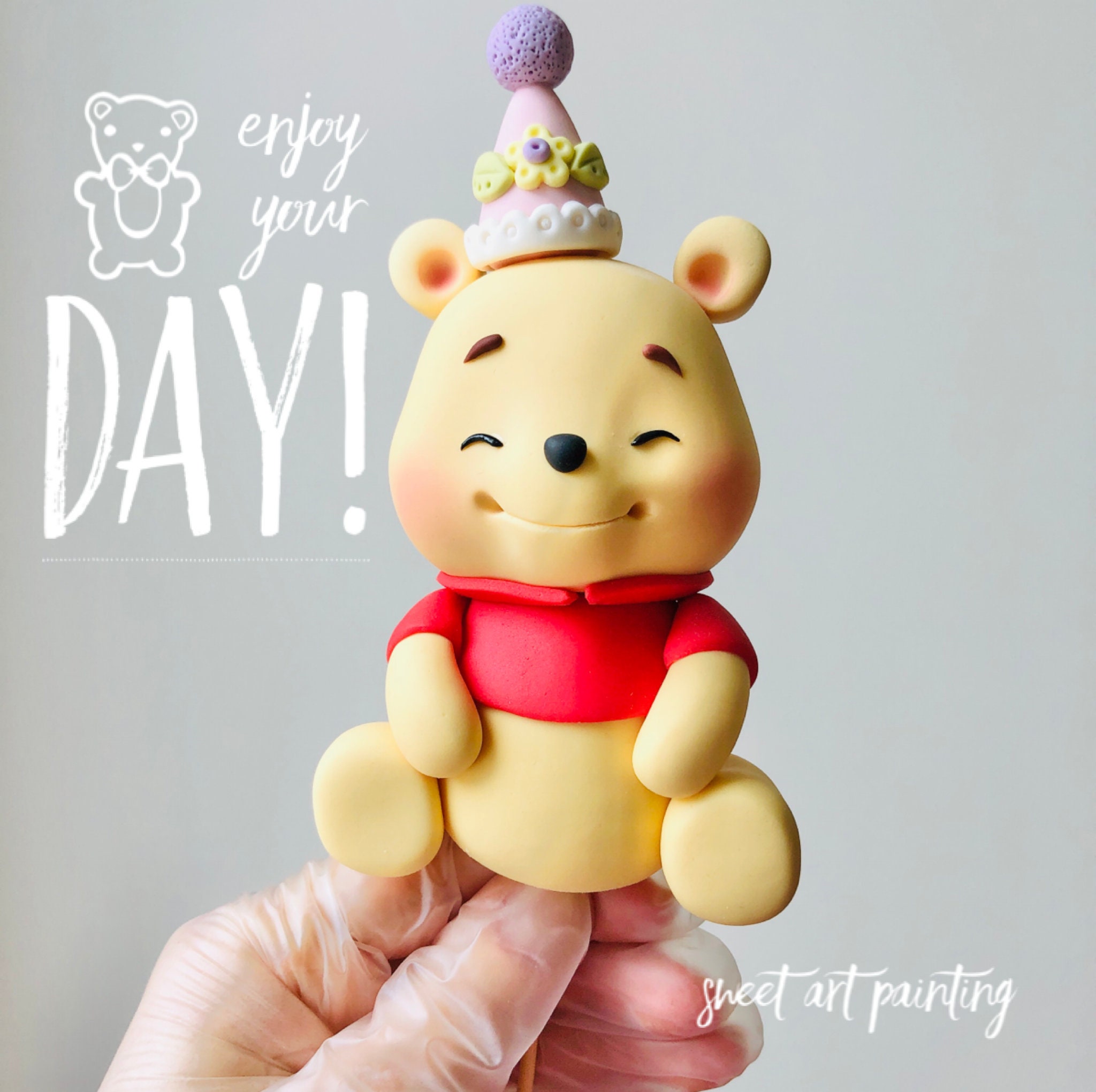 Winnie der Pooh Kuchen Topper Set rosa Version und blaue ...