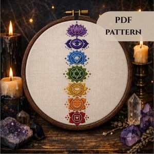 Chakra Embroidery Pattern • Spiritual Yoga Meditation Decor (PDF Download)