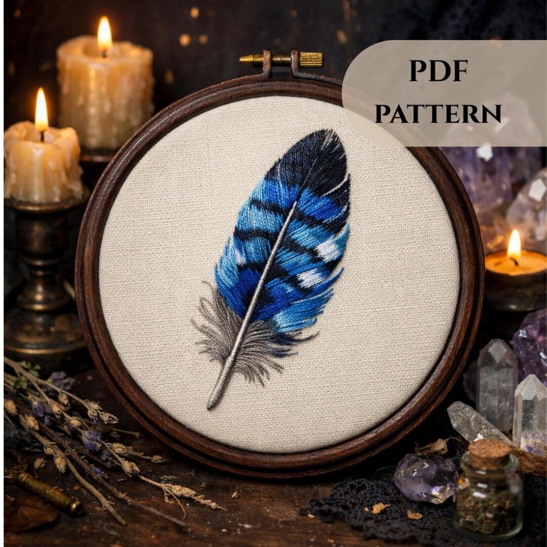 Blue Jay Fly Pattern Blue Jay Feather Embroidery Pattern – PDF Digital Download - Etsy