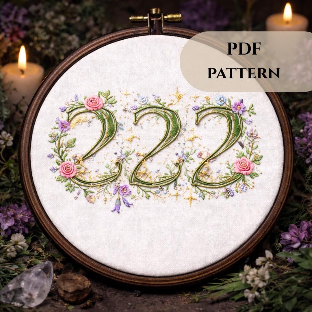 Angel Number 222 Embroidery Pattern – PDF Download - Etsy Canada