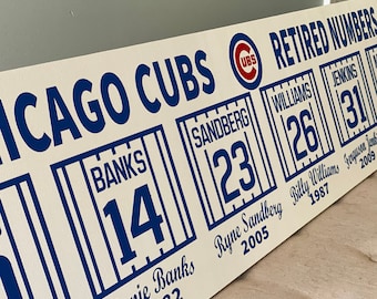 Chicago Cubs Retired Numbers Collectible Sign Memorabilia MLB 48" Wrigley Field