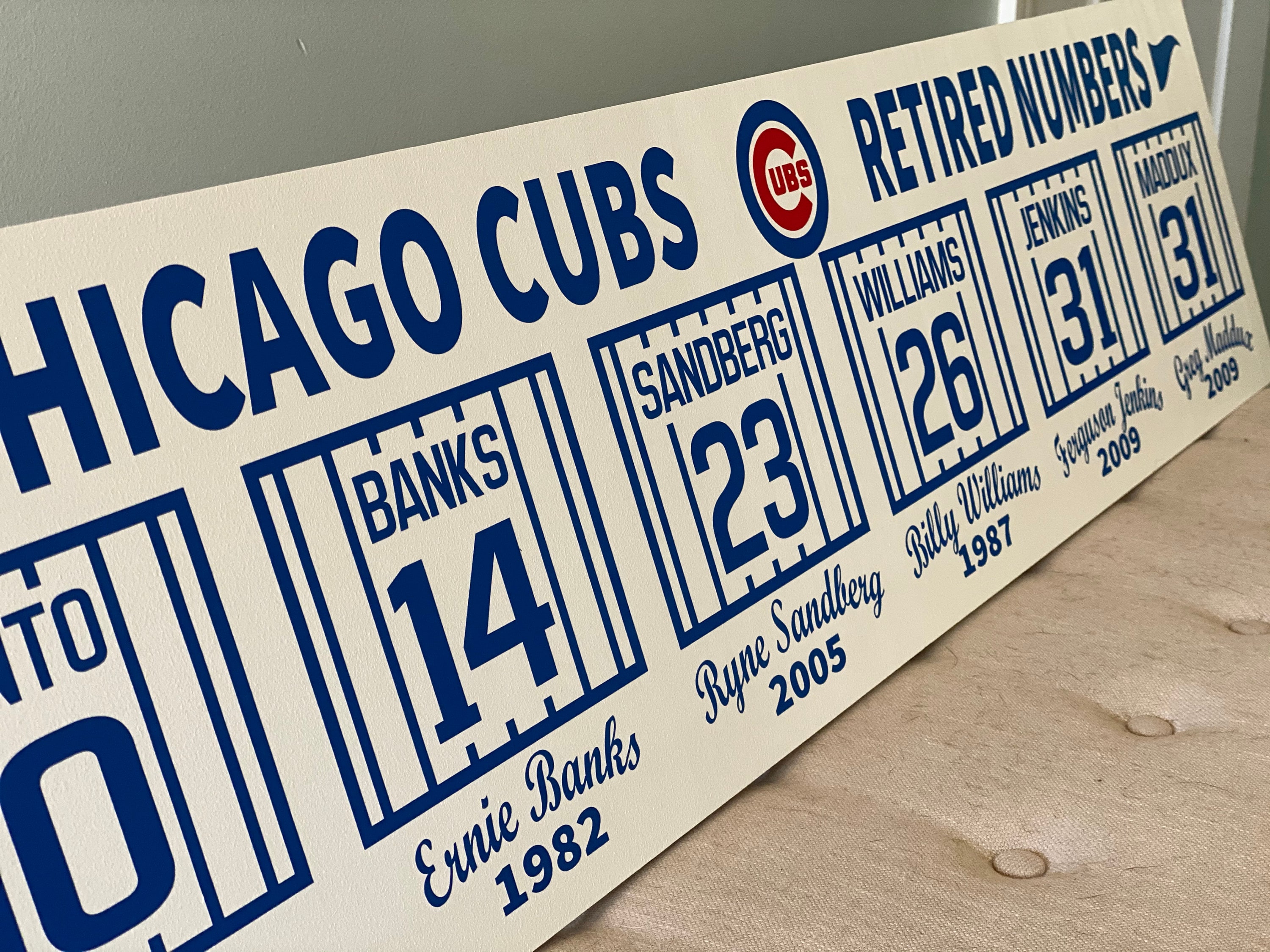 Chicago Cubs Retired Numbers Collectible Sign Memorabilia MLB 