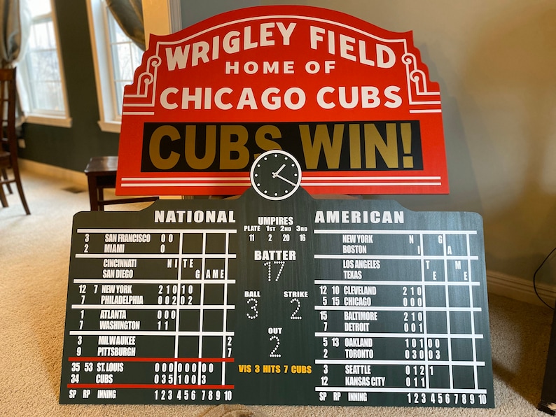 Wrigley Field Chicago Cubs Large Combo Replica Scoreboard Etsy