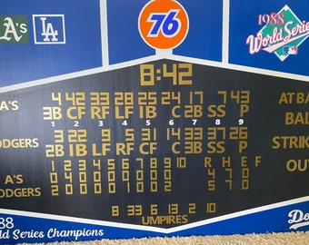 Los Angeles LA Dodgers Dodger Stadium Scoreboard 1988 World Series Game 1 Kirk Gibson OR 1965 Sandy Koufax Perfect Game Christmas Gift Dad