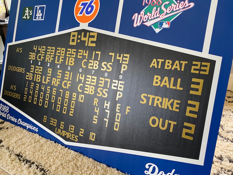 Los Angeles LA Dodgers Dodger Stadium Scoreboard 1988 World Etsy