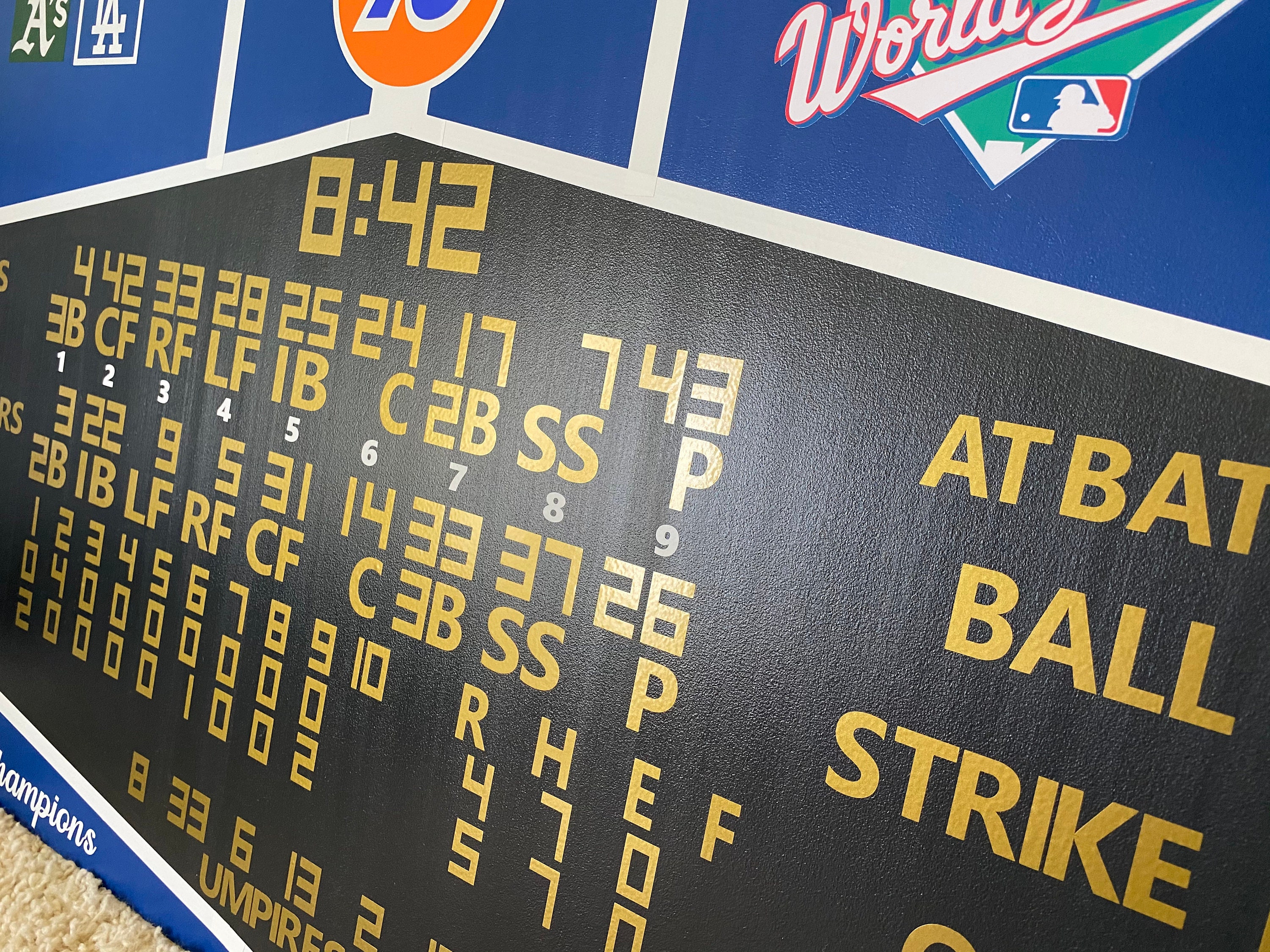 baseball さま　テラセンサ　2枚 Los Angeles LA Dodgers Dodger Stadium Scoreboard 1988 World
