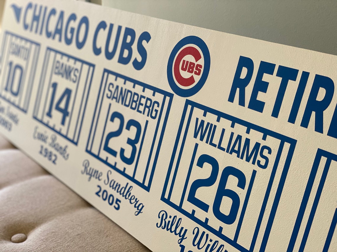 Chicago Cubs Retired Numbers Collectible Sign Memorabilia MLB Etsy