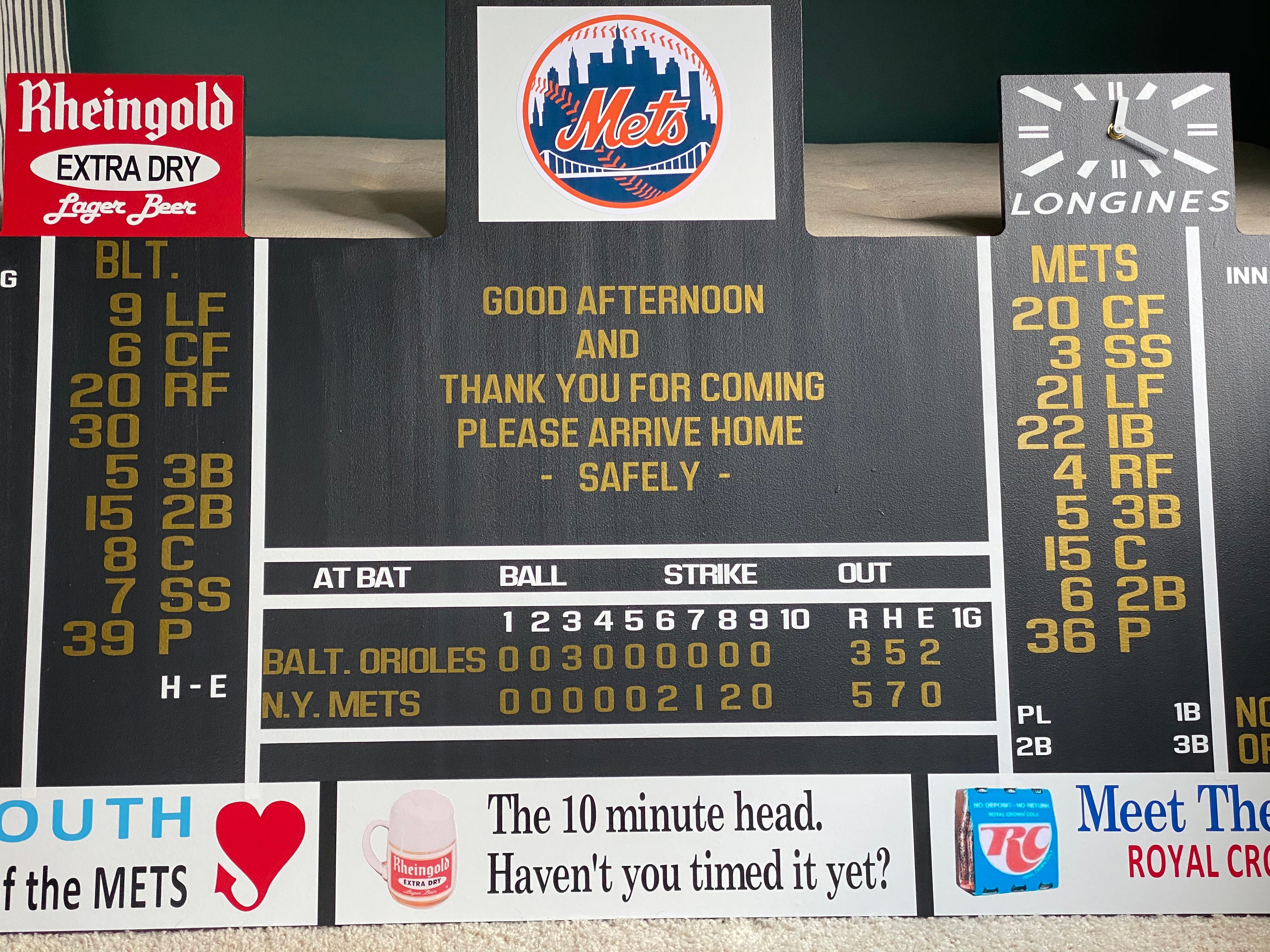 NY New York Mets Shea Stadium Replica Scoreboard 1969 World Etsy Ireland
