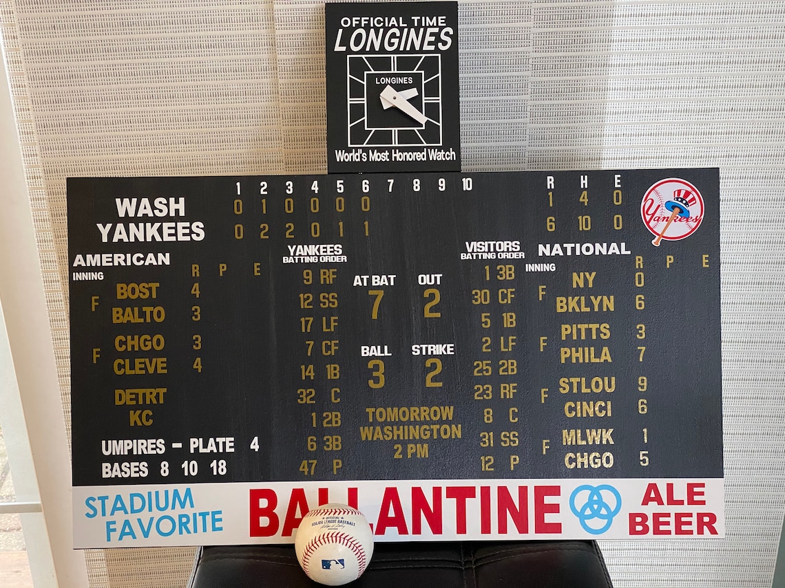 Yankee Stadium Replica Scoreboard 1950's New York Yankees Etsy