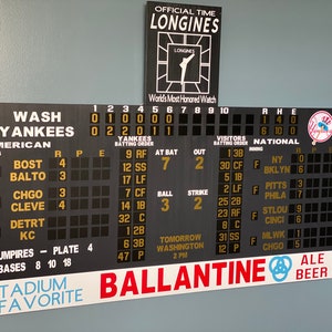 Yankee Stadium Replica Scoreboard 1950's New York Yankees Don Larsen Perfect Game Mickey Mantle ...