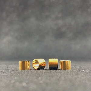 4pcs Stainless Steel Gold Tone Large Hole Beads 4.5-5x6mm, hole: 5mm