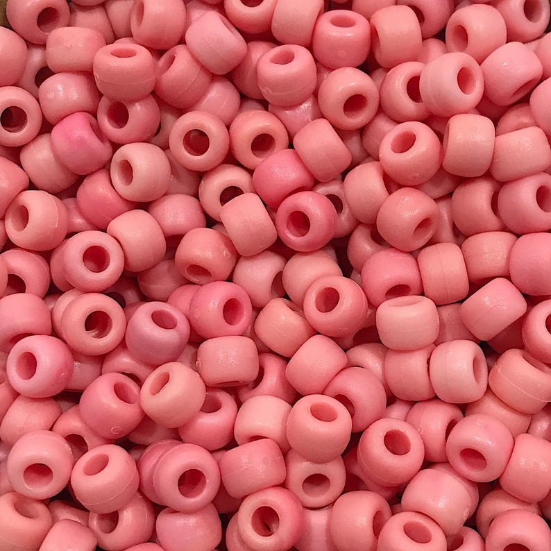 Pink marble rose matte pony beads