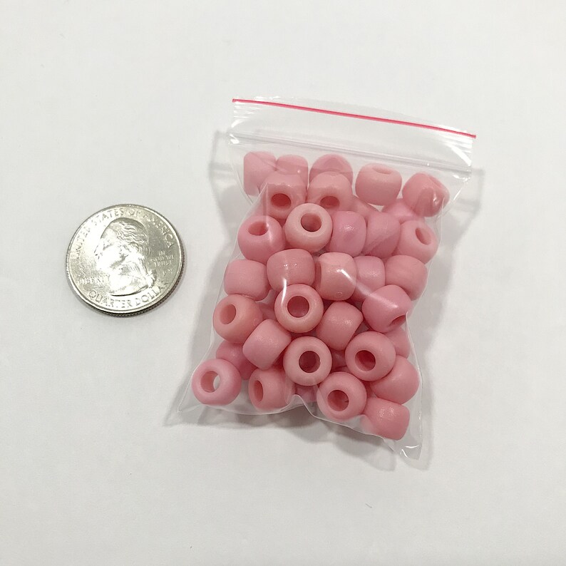Pink marble rose matte pony beads