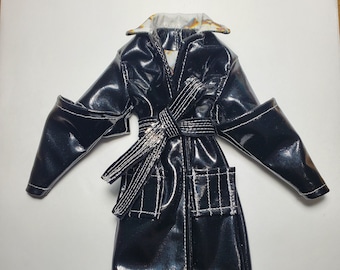 SEByD Mantis Trench: Handmade Vegan Leather Doll Coat