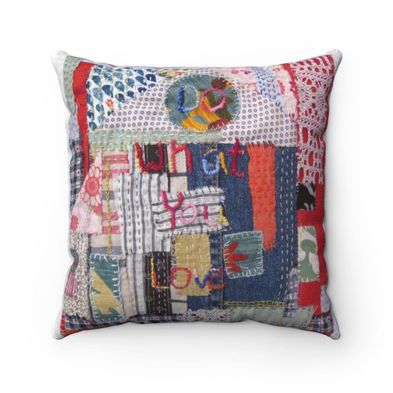 Inspirational Quote Pillow Printed With A Unique Textile Art Etsy