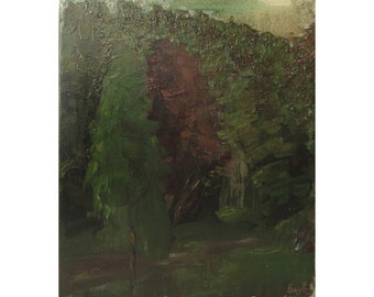 Spring park II -  landscape - original oil painting on canvas