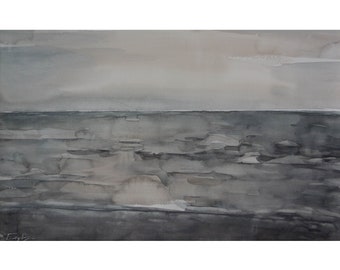 Evening on the coast III. Baltic seascape - original watercolor