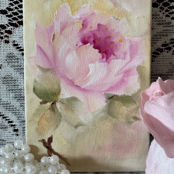 Hand Painted Rose - Etsy