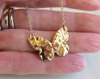 14kt Gold Filled Butterfly Necklace, Mother's Day Gift Ideas, Dainty Butterfly Jewelry, Bridesmaid Necklace in Gold, Handmade Jewelry Gifts