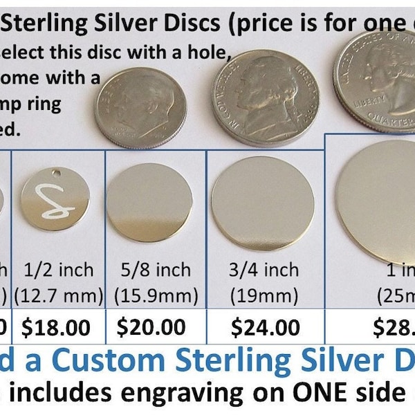 Add a Disc, Engraved Disc, Monogrammed Disc, Custom Handwriting Pendant, Personalized Disc, Sterling Silver Disc, Gift Ideas, Engraved Gift