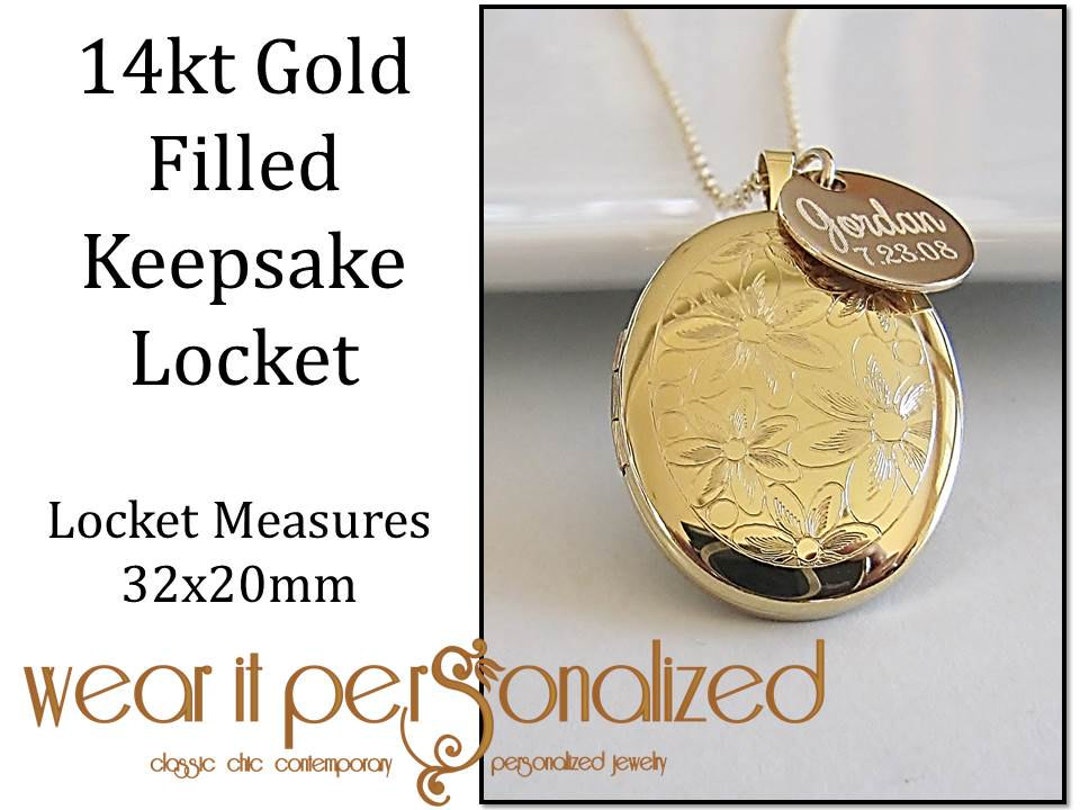 Gold Locket Necklace Personalized Photo Necklace