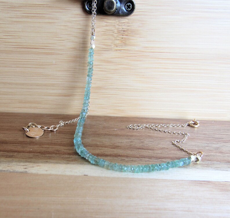 May Birthstone Jewelry Anniversary Gift Gemstone Bar Necklace Emerald Necklace Precious Gemstone Necklace Bridesmaid Jewelry Dainty