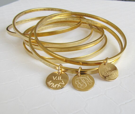 etsy gold bangle bracelets