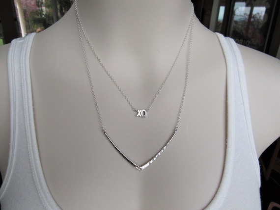 Best Friend Necklace Love Jewelry Push Present XOXO Necklace Hugs and Kisses Gift for Mom Handwritten Necklace Gossip G Hug and Kiss